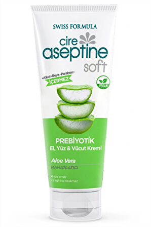 Cire Aseptine Soft Aloe Vera Özlü Prebiyotikli Rahatlatıcı ve Besleyici Krem – 75 ml
