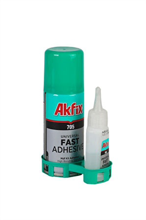 Akfix 705 Hızlı Yapıştırıcı Seti – 200 ml Sprey + 50 gr Aktivator | Çok Amaçlı, Universal Süper Güçlü Yapıştırıcı-Tutkal