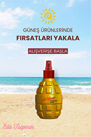 Eda Taşpınar Bronzing Bomb SPF0 200 ml – Yoğun Bronzlaştırıcı Yağ, Altın Tonlu Bronzluk, Doğal İçerikli Güneş Ürünü