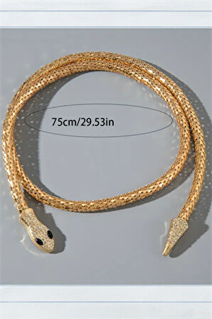 Taşlı Yılan Kolye – Punk & Hip-Hop Tarzı, Unisex Sokak Modası Takı