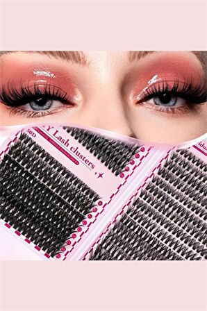 800 Parça Kendin Yap Sahte Kirpik Seti – 9-16mm Küme Kirpikler, Cımbız, Fırça, Yapıştırıcı ve Yağ Çıkarıcı ile Büyük Kapasiteli Kitap Seti