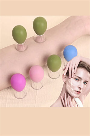 Vakum Emiş Masaj Kupaları – Yüz, Boyun, Çene, Kas & Eklem İçin Elektriksiz Masaj Aleti, Taşınabilir Çok Amaçlı Güzellik Aracı (Mor/Pembe/Mavi)