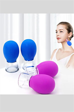 Vakum Emiş Masaj Kupaları – Yüz, Boyun, Çene, Kas & Eklem İçin Elektriksiz Masaj Aleti, Taşınabilir Çok Amaçlı Güzellik Aracı (Mor/Pembe/Mavi)