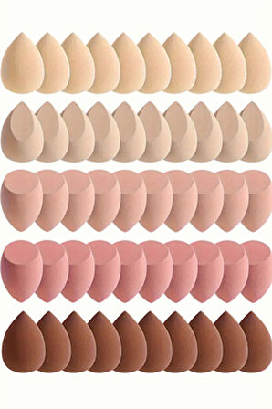 10'lu Kahve Tonlarında Mini Makyaj Süngeri Seti – Fondöten, Pudra, Kontür ve Harmanlama İçin Islak/Kuru Kullanıma Uygun (Rastgele Tonlar)