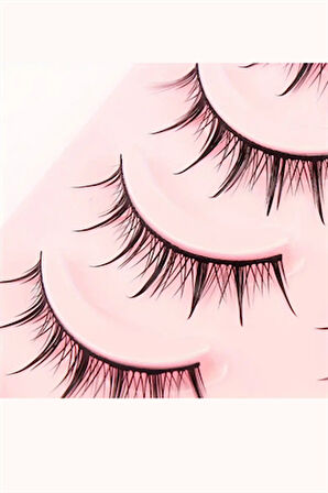 5 Çift İnce Siyah Sahte Kirpik – Doğal, Tek Parça, Kolay Uygulama