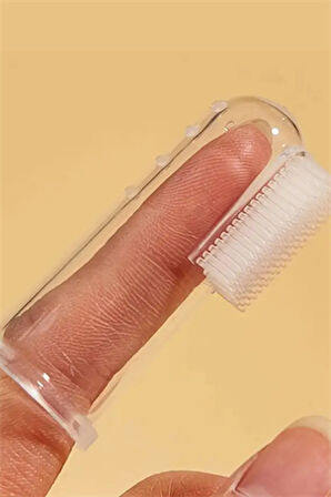 1 Adet-Silikon Evcil Hayvan Parmak Diş Fırçası – Köpek & Kedi Ağız Bakımı, Saklama Kabı Dahil