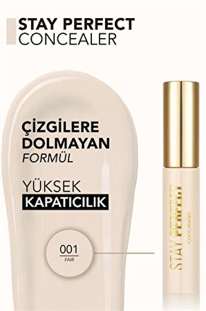 Flormar Stay Perfect Yoğun Pigmentli Kapatıcı 001 Fair – Açık ve Çok Açık Ciltler İçin