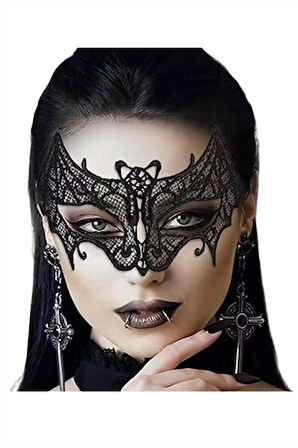 Kadın & Erkek Halloween Dantel Maske – Siyah Venedik Tarzı Maske Balosu Göz Maskesi, Kostüm ve Parti Aksesuarı