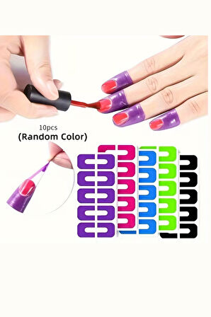 U Şeklinde Tırnak Boyası Koruyucu – Kokusuz Lateks Kutikül Koruyucu, Kusursuz Manikür ve Tırnak Sanatı İçin, 1 Adet