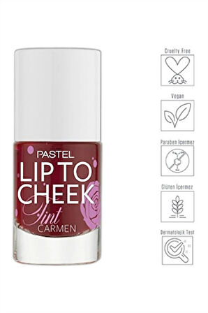 Pastel Lip To Cheek Tint Carmen – Dudak ve Yanaklar İçin Doğal Renk Veren Likit Allık & Ruj
