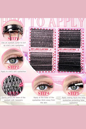 800 Parça Kendin Yap Kirpik Seti – 9-16mm Küme Kirpikler, Cımbız, Fırça ve Yapıştırıcı ile Birlikte Büyük Kapasiteli Kitap Seti