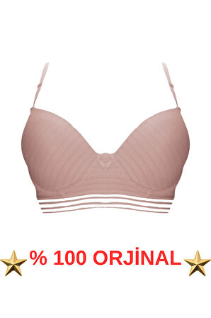 Pudra Misinalı Jakarlı Balenli Destekli Sütyen – Şık ve Rahat Kadın İç Giyim
