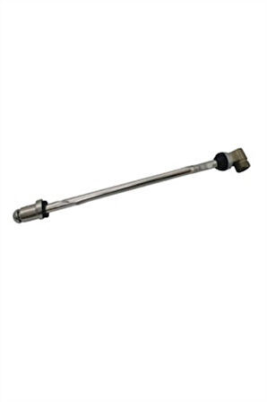 Metal Taharet Borusu – 37 cm Oynar Başlıklı Klozet Taharet Çubuğu | Dayanıklı Metal Gövde, Esnek Su Açısı Ayarı