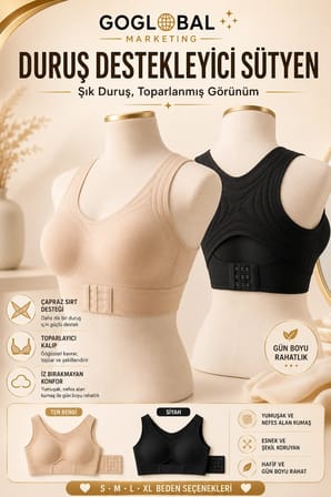 Kadın Çapraz Sırt Destekli Toparlayıcı Sütyen Balensiz Geniş Askılı Günlük Konfor Sütyeni
