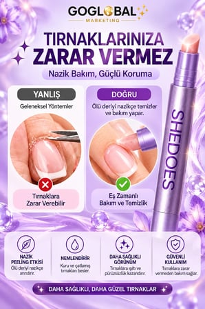 GOGLOBAL 3'lü Tırnak Bakım Yağı Kalemi 3'ü 1 Arada – Nemlendirici, Besleyici Tırnak ve Tırnak Eti Bakımı – Avantajlı 3 Adet Set
