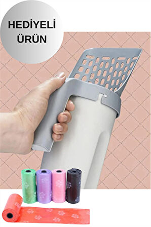 Yeni Nesil Kedi Kumu Küreği ve 4'lü kaka poşeti hediyeli