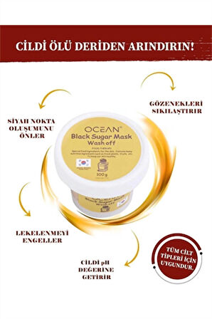 Ocean Black Sugar Mask Wash Off Soft Scrub ( Şeker Maskesi)