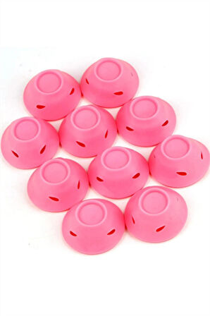 Silikon Maşa Saç Şekillendirici Bigudi Pembe