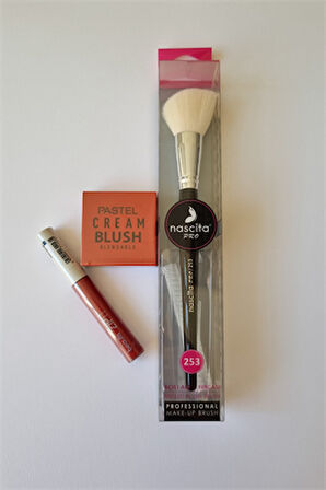 Pastel 3 lü Allık Ruj ve Allık Fırça Seti