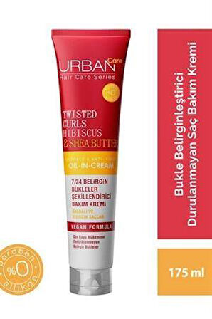 Urban Care Twisted Curls Hibiscus & Shea Butter Durulanmayan Bakım Kremi 175 ml 2 Adet Buhar Terapisi Hacim Veren Bone Maske