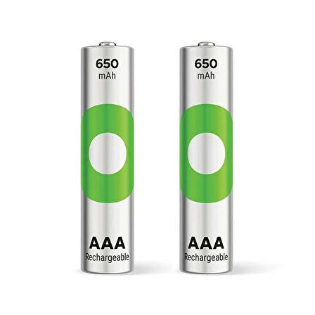GP Recyko 650 Mah R03 AAA Şarjlı 2'li İnce Kalem Pil