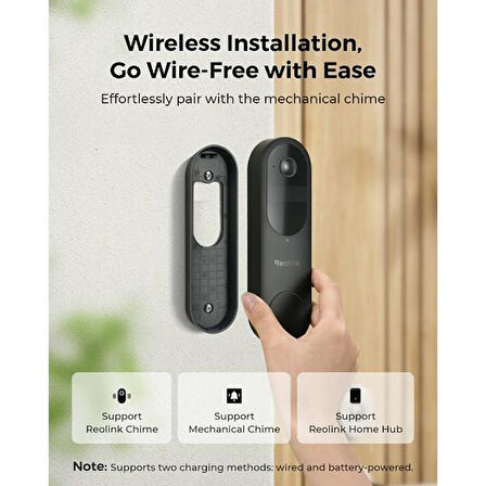 REOLINK 4MP WIFI Dorbell Bataryalı Kapı Zili PoE