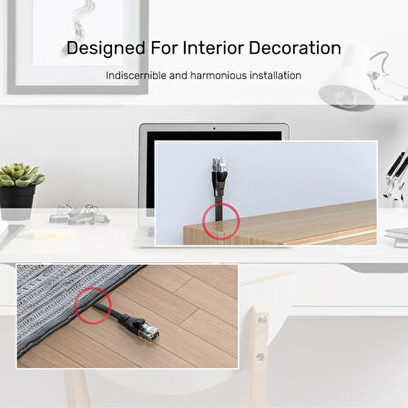 UNITEK CAT6 PATCH KABLO 1MT FLAT 1GBPS, SİYAH (C1809GBK)