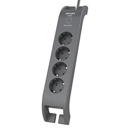 PHILIPS 4-lü SPN3140A/62 900 Joules Akım Koruma Prizi GRİ
