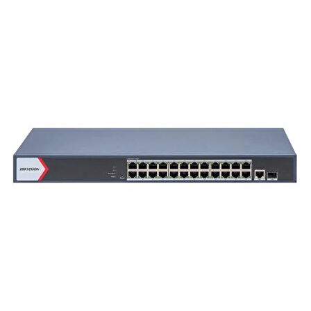 HIKVISION 24port 230w FULL PoE DS-3E1526P-EI/M GIGABIT 1X-UPLINK,1XSFP Yönetilemez Switch Metal