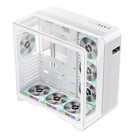1ST PLAYER RT7 BEYAZ DIGITAL 850W 80+ GOLD FULL MODÜLER 4X12CM ARGB 3 TARAFLI TEMPERLİ CAM USB 3.0 - TYPE C ATX KASA