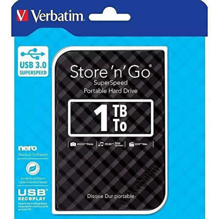 VERBATIM 1TB 2.5" Store 'n' Go 53194 USB 3.0 HARİCİ DİSK
