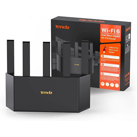 TENDA RX12L PRO 4 PORT DUALBAND WİFİ6 ROUTER