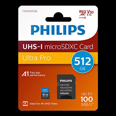 PHILIPS 512GB MICRO SDXC 100 MB/S C10 FM51MP65B/00