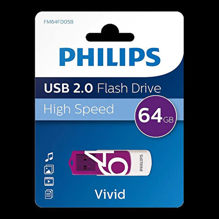 PHILIPS 64GB USB 2.0 25/10MB/S FM64FD05B/00