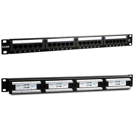 S-Link SL-F624 24’lü FTP Cat6 Patch Panel