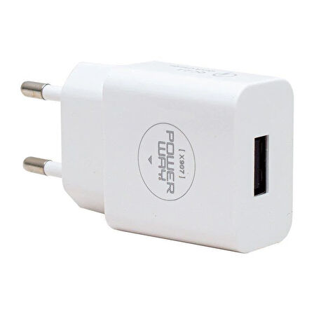 Powerway X-907 5 Volt 2000 mA Hızlı Şarj Başlık Adaptörü - iPhone Kablo