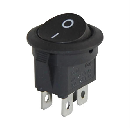 PowerMaster Yuvarlak 4 Pinli Işıksız On-Off Anahtar IC-133-4
