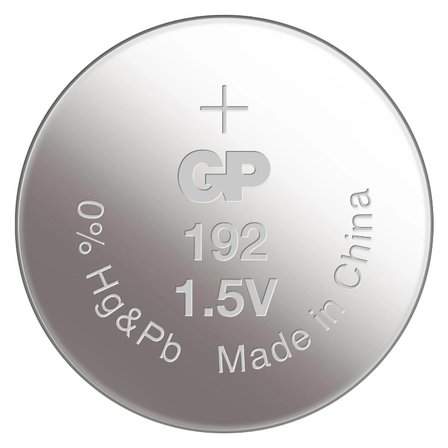 GP Batteries 192 Ultra Plus LR41/192/V3GA Boy Alkalin Düğme Pil, 1.5 Volt, 5'li Kart