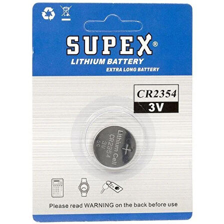 Supex CR2354 3 Volt Lityum Pil Tekli