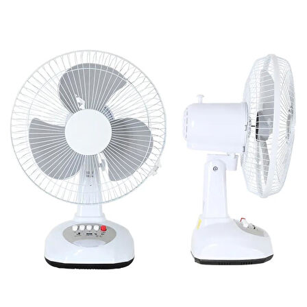 PowerMaster PM-22009 3 Kademeli Şarjlı - Solarlı Fan Vantilatör Ampul - Ledli - Powerbank