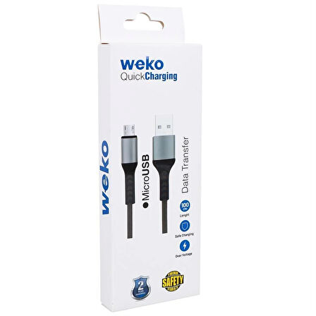 Weko WK-22023 USB To Micro USB Örgülü Lacivert Telefon Şarj Kablosu