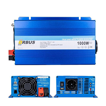 Orbus 12V 1000 Watt Tam Sinüs İnvertör