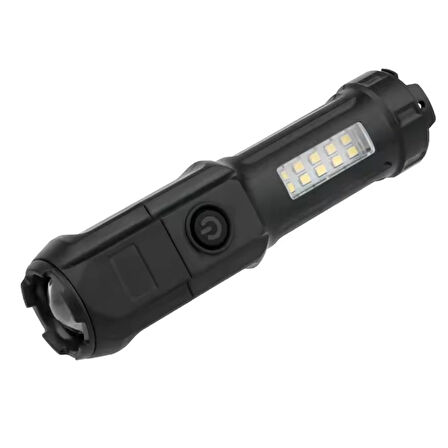 PowerMaster 109-B Zoomlu Flash Özellikli SMD ve Power LED’li Şarjlı Plastik Kasa El Feneri (Powerbank Özellikli)