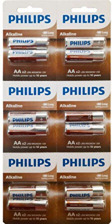 Philips AA Alkalin Kalem Pil 12'li Kartela