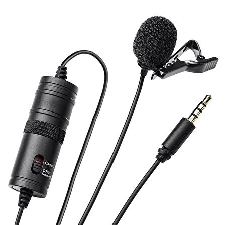 Haiki HK-401 Profesyonel Youtuber Kamera Telefon Yaka Mikrofonu (6 Metre Kablolu)