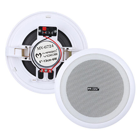 MagicVoice MV-6724 13 CM 6 Watt 8 Ohm 5" Beyaz Trafosuz Alçıpan Hoparlör