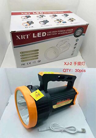 POWERMASTER XJ-2 ŞARJLI LEDLİ 3 KADEMELİ EL FENERİ