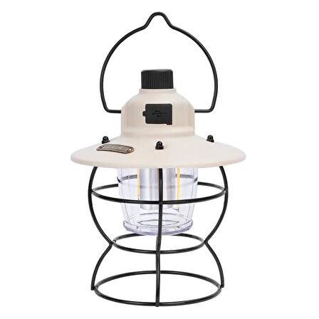 PowerMaster PM-16042 Retro Nostaljik Şarjlı Kamp Lambası Filament + SMD Ledli