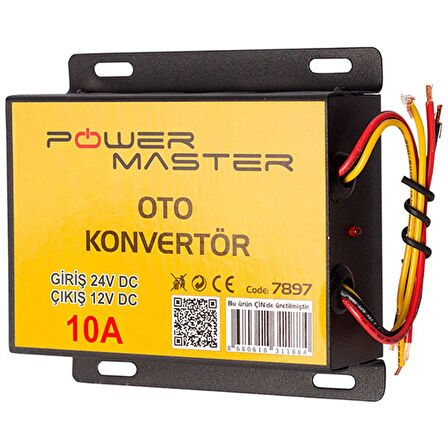 POWERMASTER PM-7897 24V DC / 12V DC 10 AMPER OTO KONVERTÖR