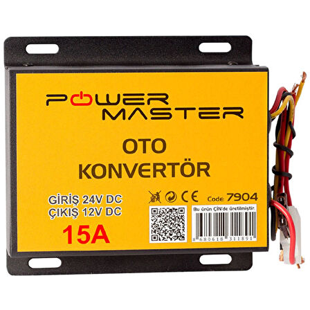 POWERMASTER PM-7904 24V DC / 12V DC 15 AMPER OTO KONVERTÖR